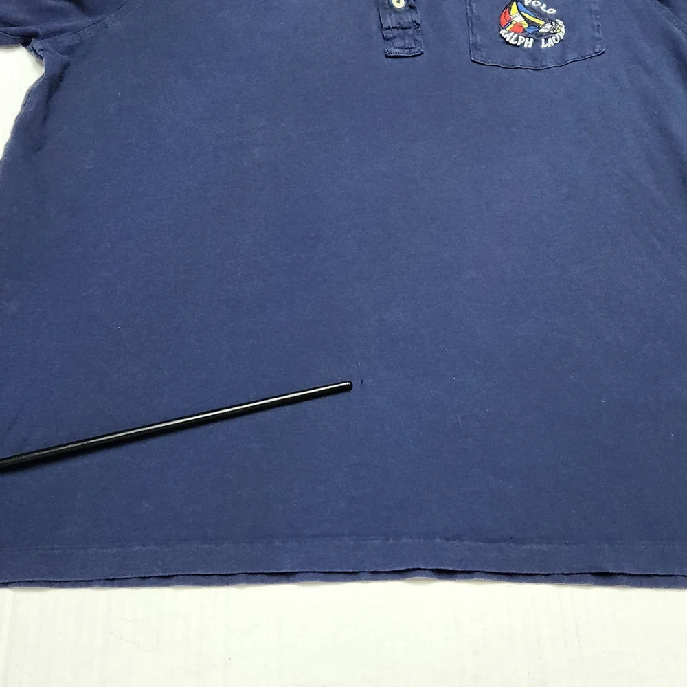 Polo Ralph Lauren Sailboat Pocket Polo Shirt Mens Large Navy Yacht Club USA